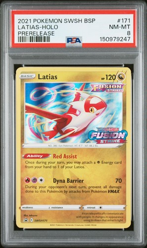 LATIAS #171 - HOLO PRERELEASE - 2021 POKEMON SWSH BLACK STAR PROMO PSA 8