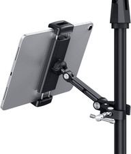 Tablet Holder for Microphone Stand, Aluminum Mic Music Stand Holder Mount for Ph