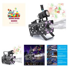 Upgraded 800W Snow Machine with 8 LED RGB Lights, LED Projection, and 2 Wirel...