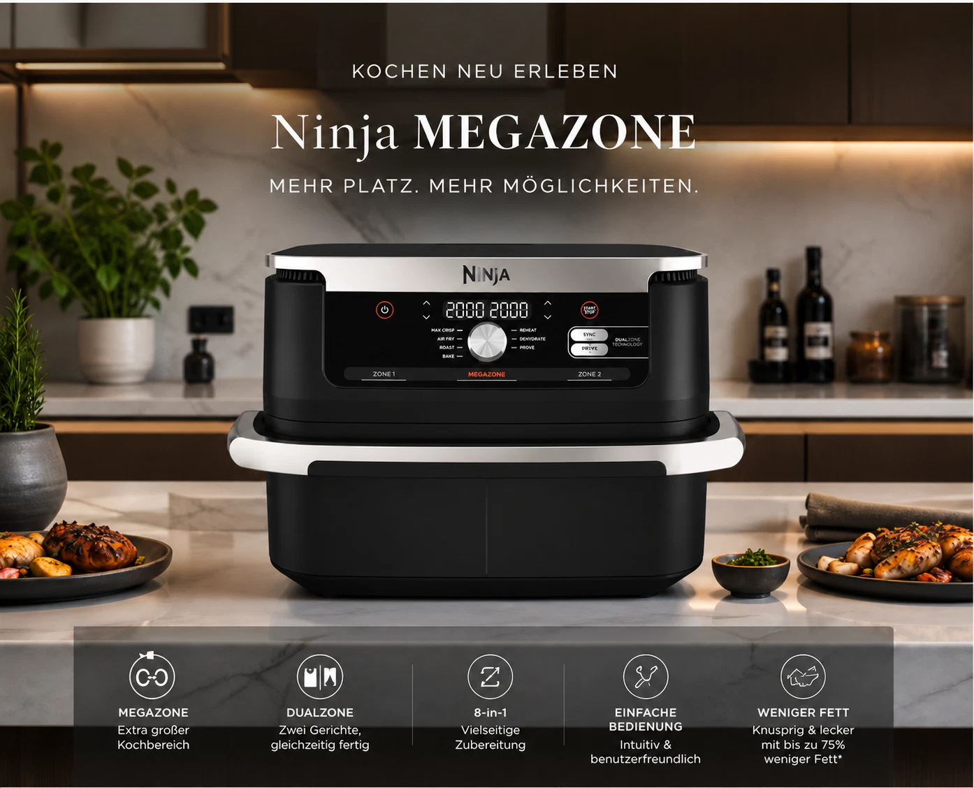 Ninja Foodi FlexDrawer AF550EUCP 7-in-1 DualZone