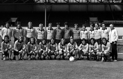 Wolverhampton Wanderers pose for a team group photograph during a - Old Photo
