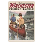 Bar Vintage Metal Tin Sign Winchester Fish and Tackle Hunting Fishing Home Wa...