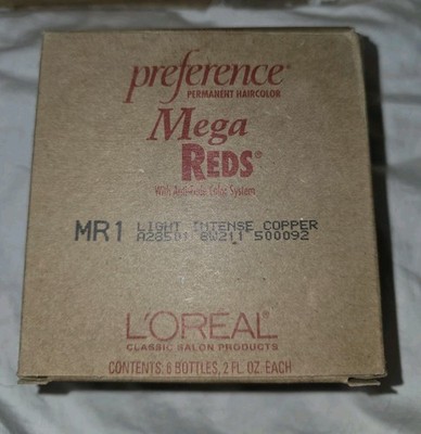 L'oreal Preference Mega REDS MR1 Light Intense Copper Box Of 6 (2 FL OZ Each)