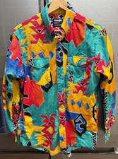 Wrangler Vintage Western Button Down Shirt Rodeo Cowboy 16.5-34 Xlong Tails XL