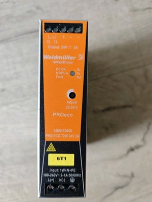 Weidmüller PRO ECO 72W 24V 3A |  Order No. 1469470000| POWER SUPPLY