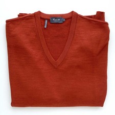 MAERZ München 100% Schurwolle Merino Air V-Pullover Rot Weinrot Gr.54 ungetragen