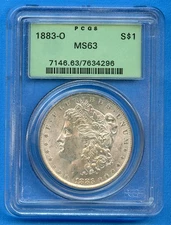 1883 O PCGS MS63 Morgan Silver Dollar $1 US Mint Coin 1883-O MS-63 OGH