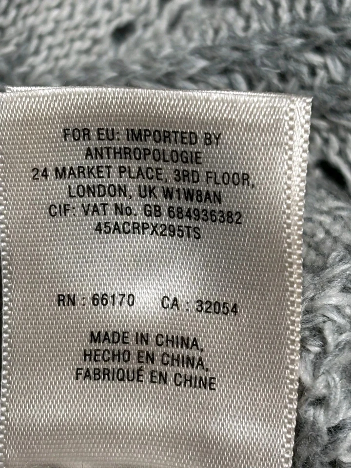 Cardigã feminino Anthropologie traça malha aberta drapeado tamanho P cinza mistura de cashmere - Imagem 4 de 4