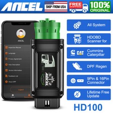 ANCEL HD100 Bluetooth Heavy Duty Truck Diagnostic Scanner DPF Regen For Cummins