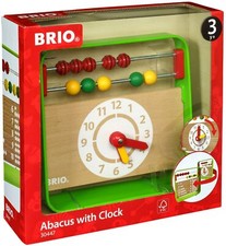 Genuine BRIO 30447 ABACUS WITH CLOCK Quality Learning Educational Preschool Toy