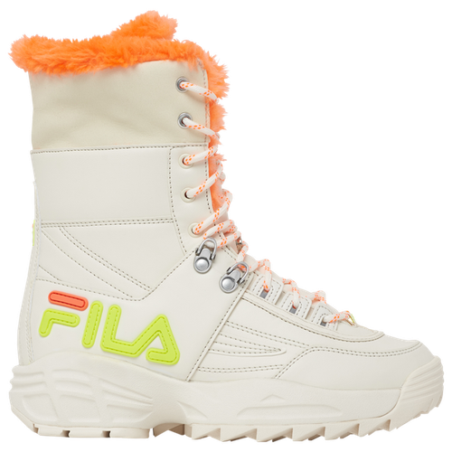 white fila boots with fur