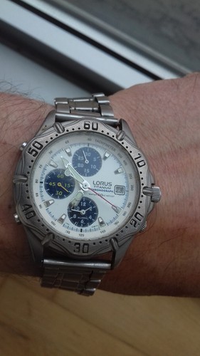 Lorus Seiko Y182-6D30 TITANIUM CHRONOGRAPH VINTAGE WATCH MONTRE OROLOGIO UHR - Imagen 7 de 12