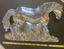 Mustang/horse Chip & Dip Server by Wilton Armetale Aluminum 16” Western Theme.