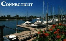 USA Southport Harbor Connecticut Long Island Sound Chrome Postcard B75