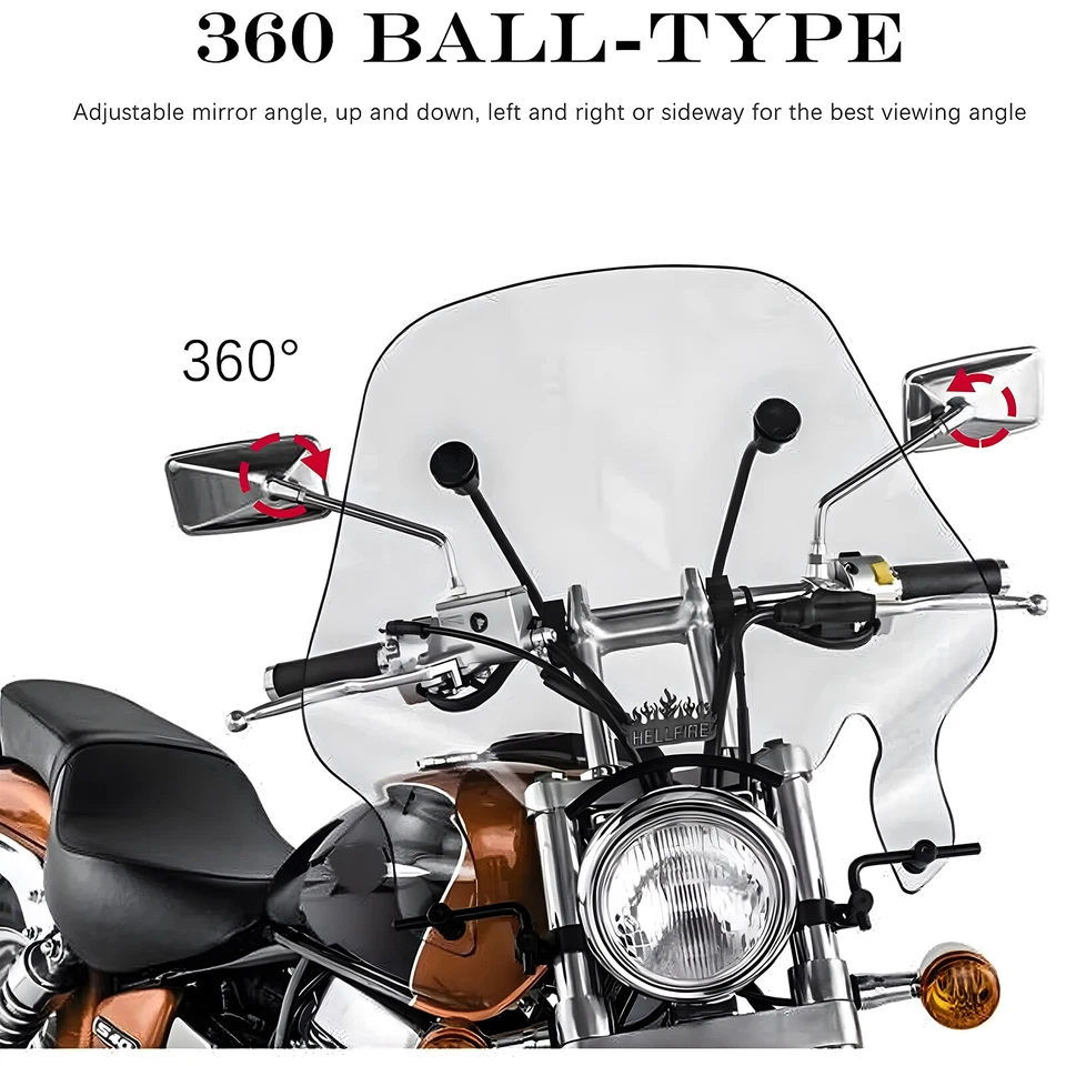 Chrome Motorcycle Side Mirrors For Honda Shadow Vlx 600 VT600C VT600CD VT600CD2 Foto 4 de 4