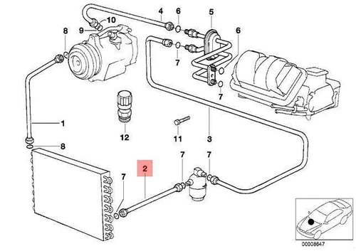 NEW BMW E32 E34 SEDAN AC CONDENSER DRYER PRESSURE HOSE 8390473 64538390473 - Bild 10 von 11