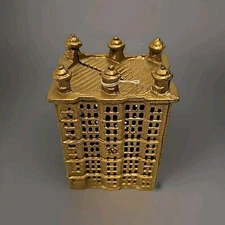 Antique 6.25" Original AC Williams Cast Iron Tiered Skyscraper Coin Bank