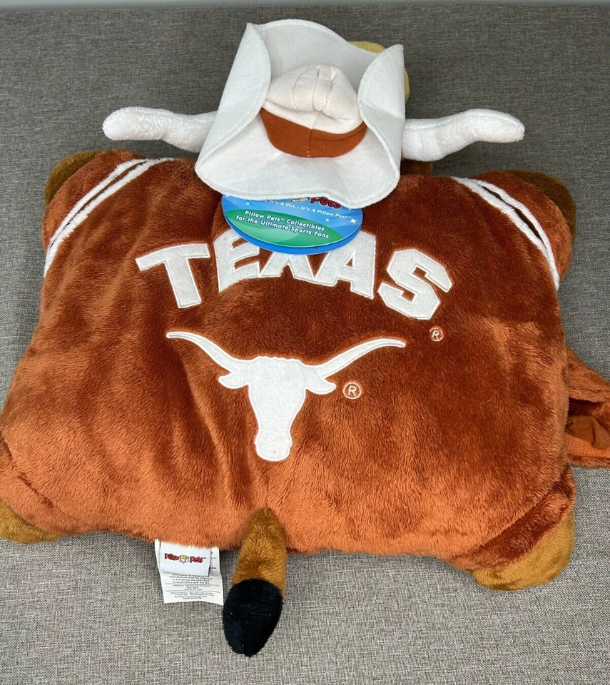 Pillow Pet Texas Longhorns 18" Mascot Plush NCAA University of Texas Austin NWT - Imagem 4 de 4
