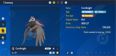 Pokemon Scarlet & Violet 6IV Shiny Corviknight Max EVs