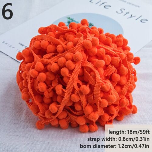18M Pom Pom Bobble Cushion Curtain Tassel Trimming Sewing Craft Material DIY - Picture 18 of 32