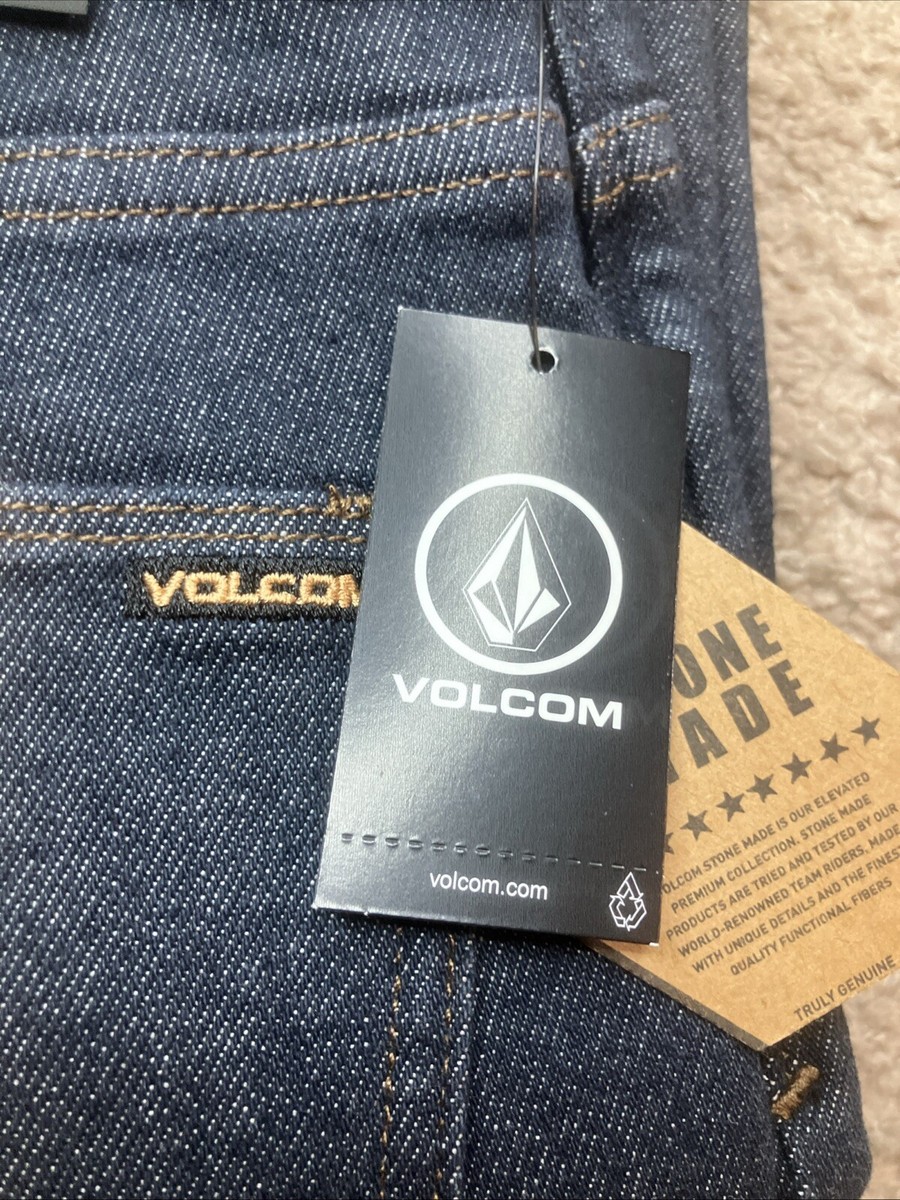 Volcom Solver Denim Modern Straight Fit Jeans Indigo Rinse Size 30