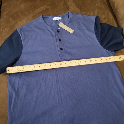 NWT WALLACE & BARNES J CREW HENLEY SHIRT COLORBLOCK BLUE MEDIUM - Picture 3 of 11