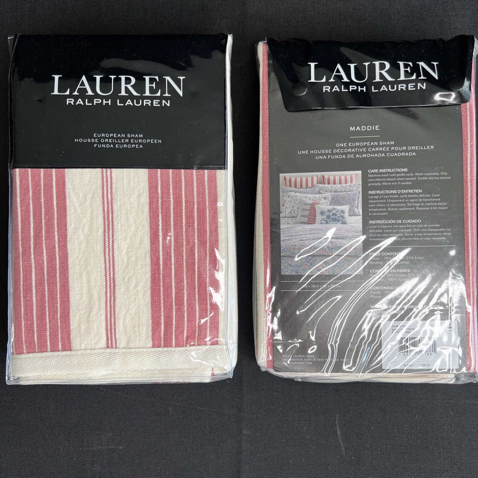 Lauren Ralph Lauren Maddie Stripe Pillow Sham European 26x26 for sale