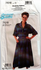 7618 Uncut vintage sewing pattern Misses Dress Size 12, 14, 16, year 1986