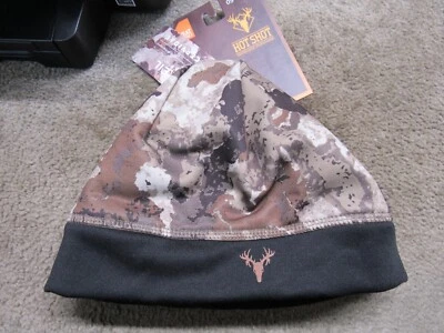 HOT SHOT TROPHY GEAR Hot Shot Veil Camouflage Fleece Beanie Hunting Hat Hawkeye One Size Double Layer