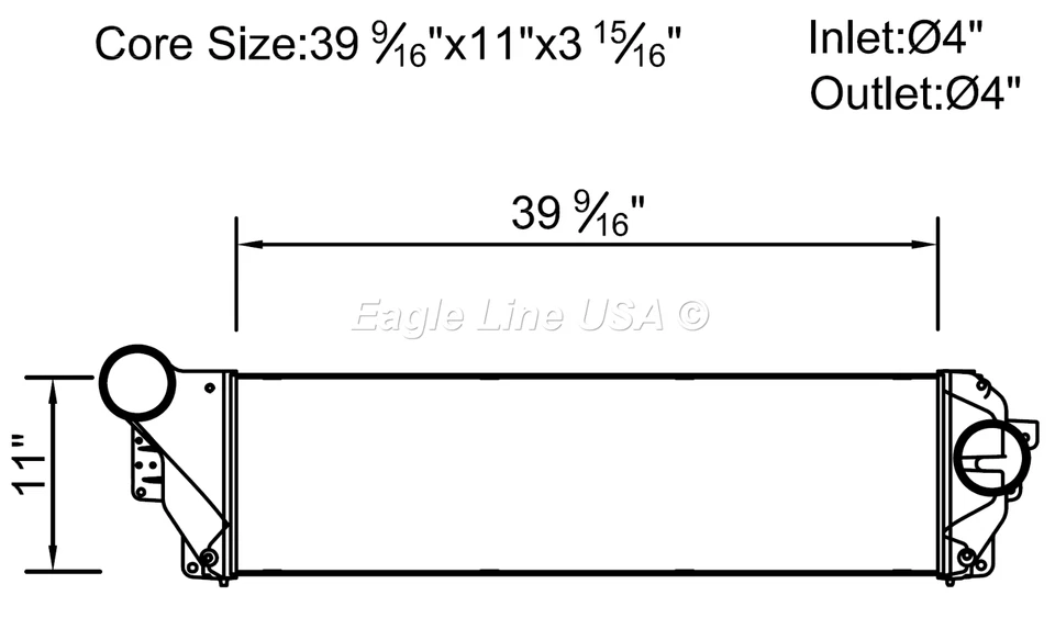 Charge Air Cooler Fit International 8600 Transtar Prostar 39 9/16" x 11" Core" Foto 2 de 4