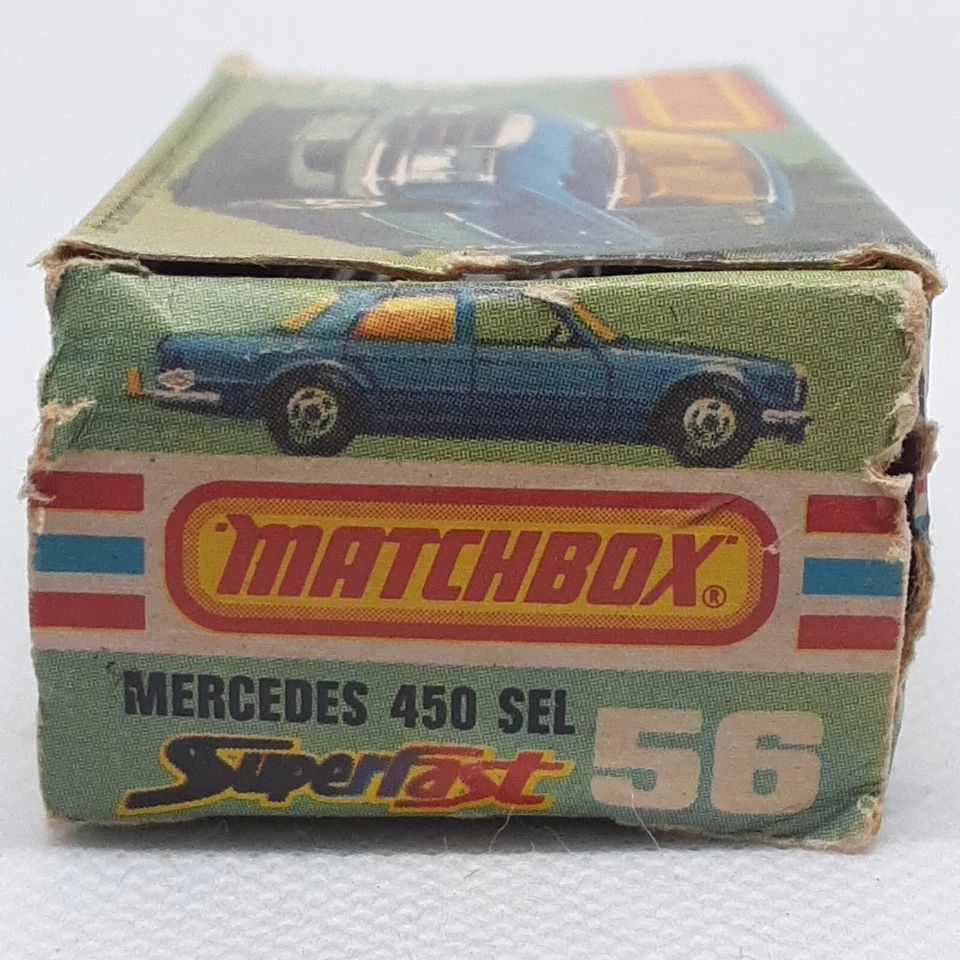 莱斯尼火柴盒超快梅赛德斯 450 号 56 1979 蓝色英国制造带盒 — 第 4/4 张图片