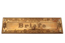 Original antike Briefklappe Briefeinwurf Briefschlitz Briefkasten Briefe 1909