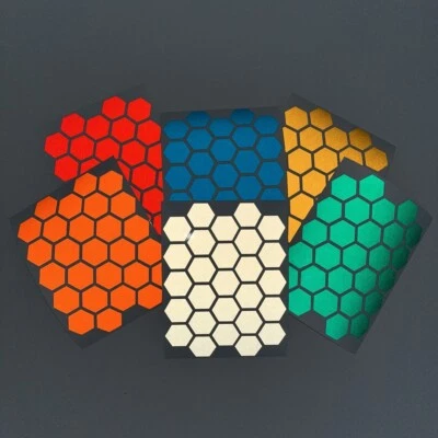 CYCLISTICK Pegatinas de seguridad hexagonales reflectantes - Casco de bicicleta moto ciclismo