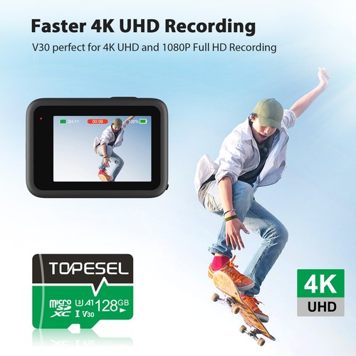 3Pack 128GB Micro SD Card SDXC Class10 V30 TF Flash Memory Card for GoPro Camera - Picture 9 of 13