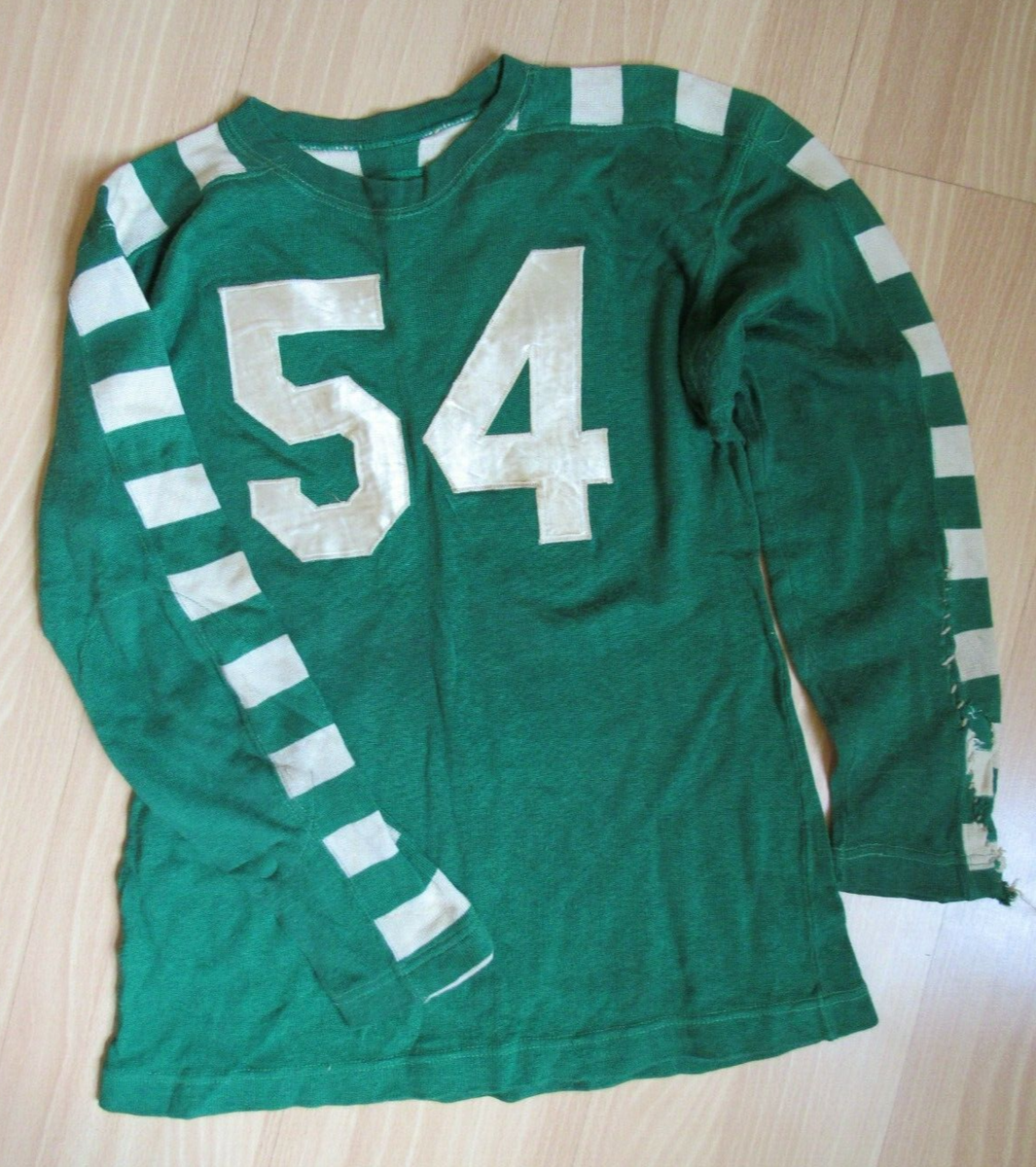 1940s FOOTBALL JERSEY rayon GAME USED athletic goods WHITE