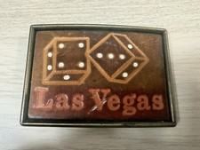 Vintage Las Vegas Metal  Leather Buckle