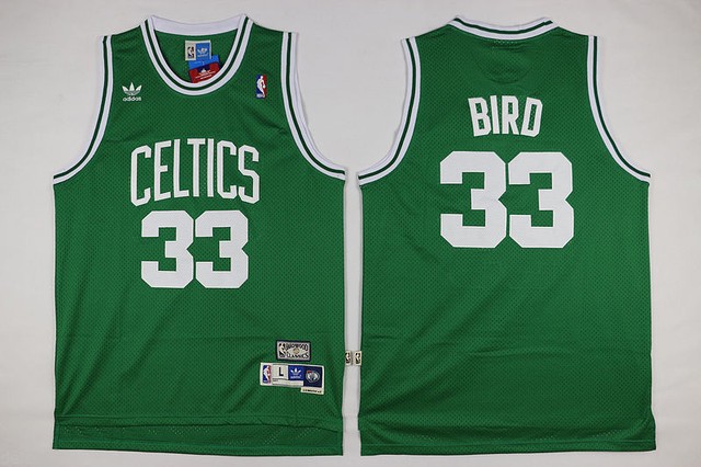 new boston celtics #33 larry bird green basketball jersey size