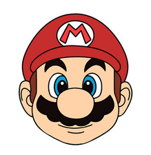 1- Mario Face Papel de oblea comestible precortado adorno de pastel, elige el tamaño