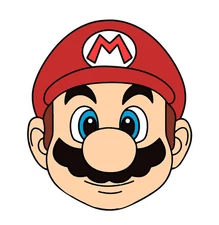 1- Mario Face edible wafer paper pre cut cake topper, Choose size