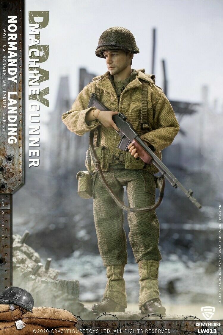 その他 Crazy Figure MACHINE GUNNER NORMANDY Crazy Figure WWII U.S. Rangers On D-Day Machine gunner 1/12