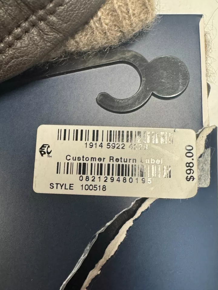 Guantes de cuero cachemir marrón con pantalla táctil Club Room para hombre talla mediana NUEVO Foto 4 de 4