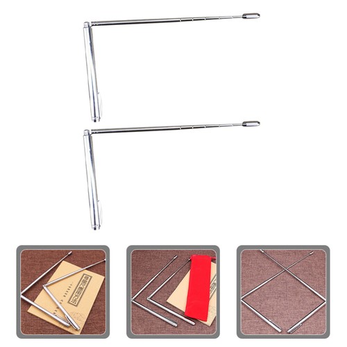 2 Pcs Stainless Steel Antenna Finding Dragon Ruler Dowsing Rods Tool - Picture 3 of 12