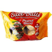 Wildlife Sciences Peanut Blend Suet Balls, Melt Resistant Formula, 4 per Pack