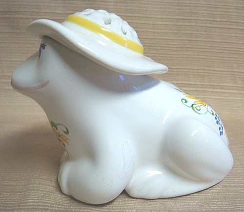 1980 WINKENDER FROSCH im MÜTZE handbemalt Porzellantasche/Potpourri-Glas von AVON - Bild 5 von 10
