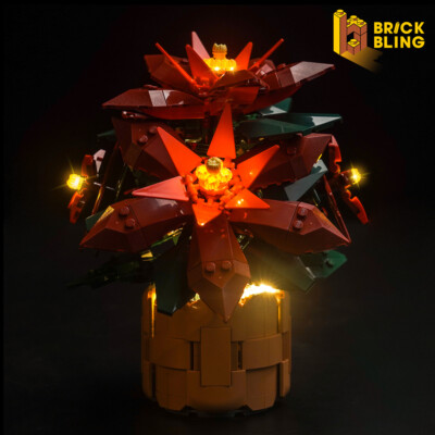 BrickBling LED Licht Kit für LEGO Icons Poinsettia Licht 10370 (Standard)