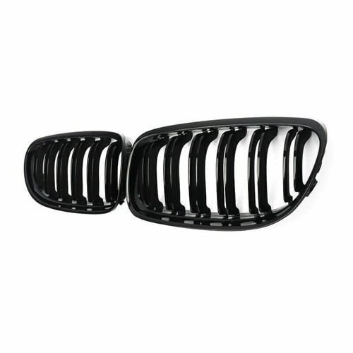 For BMW E90 E91 325i 328i 09~11 LCI Front Kidney Grille Grill Pair Gloss Black - Picture 7 of 9