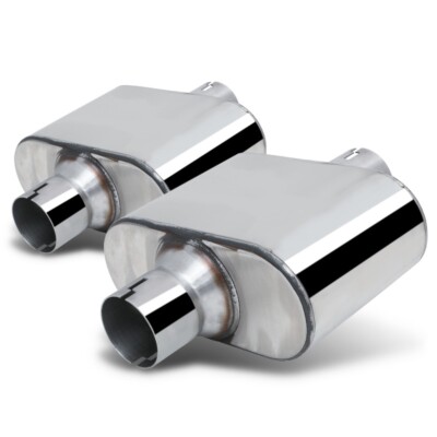 EPA 2X2.5''Center Inlet/Outlet Race Performance Chambered Exhaust Muffler