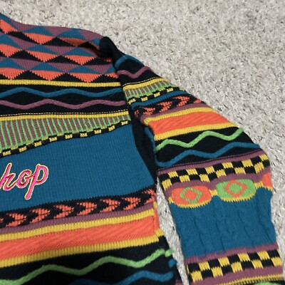 Vintage 90s The Sweater Shop Coogi Style Multicolour Knit Sweater