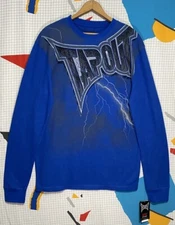 Vintage Tapout Thermal Shirt Lightning Large Y2K Cyber Goth Emo Grunge Skater