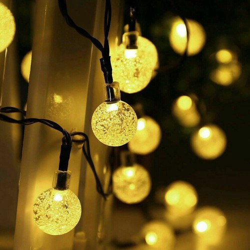 30LED Crystal Ball Solar String Light Outdoor IP65 Waterproof Garden Party Decor - Picture 2 of 12